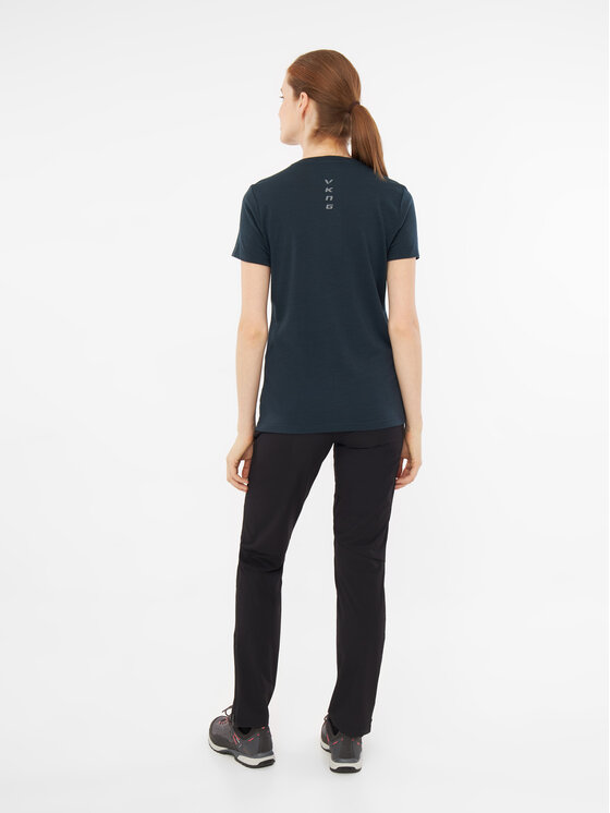 Viking Viking Koszulka techniczna T-shirt Salen Lady Merino Granatowy Regular Fit