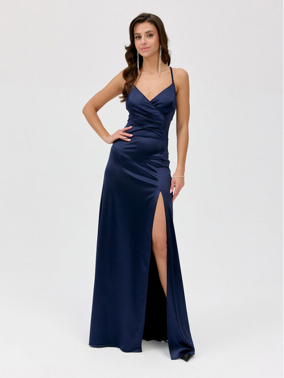 Roco Fashion Roco Fashion Sukienka codzienna Alessandra Granatowy Slim Fit
