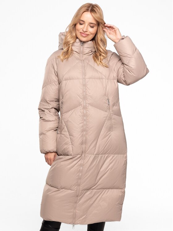 Perso Perso Kurtka damska BLH253527FX Beżowy Regular Fit