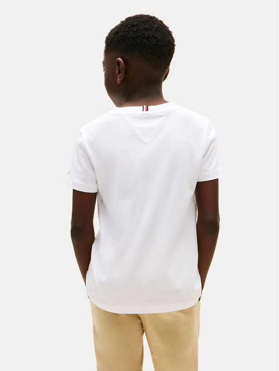 Tommy Hilfiger Tommy Hilfiger T-krekls Script Flag KB0KB09725 Balts Regular Fit