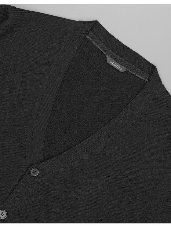 Borgio Borgio Kardigan cardano Czarny Classic Fit