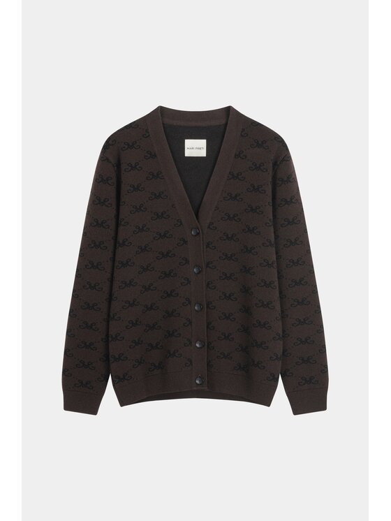 MARI PRETI MARI PRETI Kardigan MONOGRAM M COZY Brązowy Oversize
