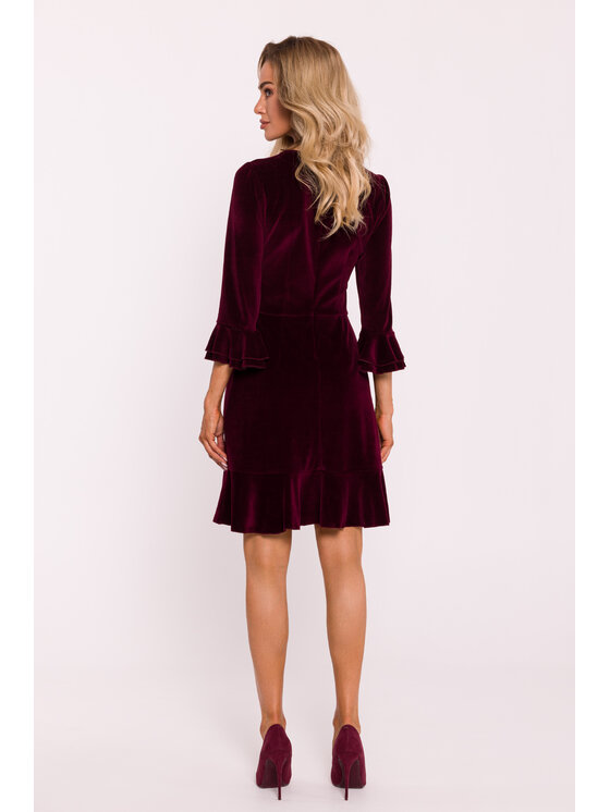 Made of Emotion Made of Emotion Sukienka wieczorowa M825 Bordowy Feminine Fit