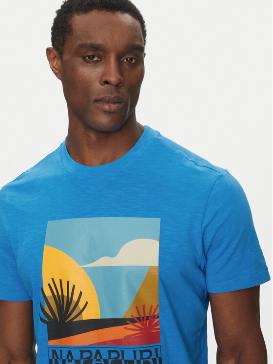 Napapijri Napapijri T-Shirt S-Arbia NP0A4IE3 Modrá Regular Fit