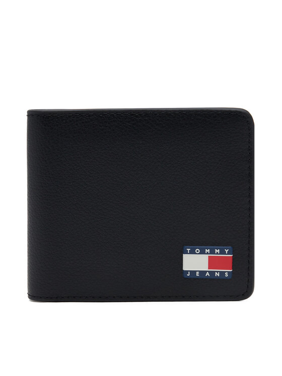 Portofel Mare pentru Bărbați Tommy Jeans Tjm Heritage Leather Cc Wallet AM0AM13371 Negru