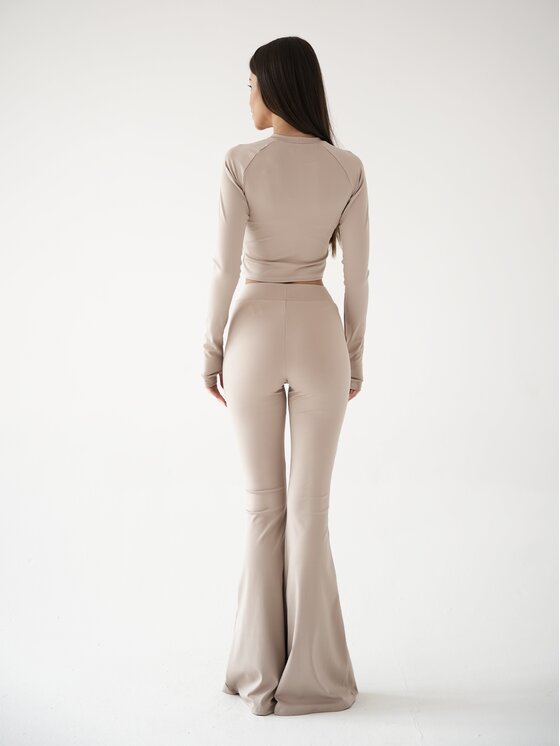 MissDenim MissDenim Longsleeve Soft Touch Beżowy Second Skin Fit
