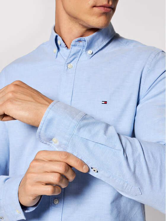 Tommy Hilfiger Ko ile Core Stretch Slim Oxford Shirt MW0MW03745 Modr Slim Fit