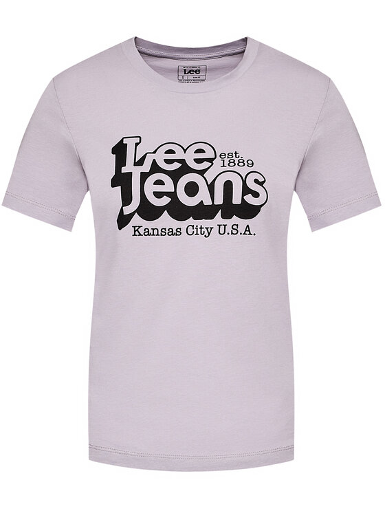 Lee Lee T-shirt Logo Tee L44CEPOA 112109806 Viola Slim Fit