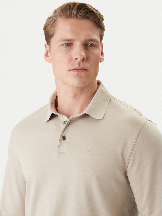 Calvin Klein Calvin Klein Polokošeľa LV040EM909 Béžová Regular Fit