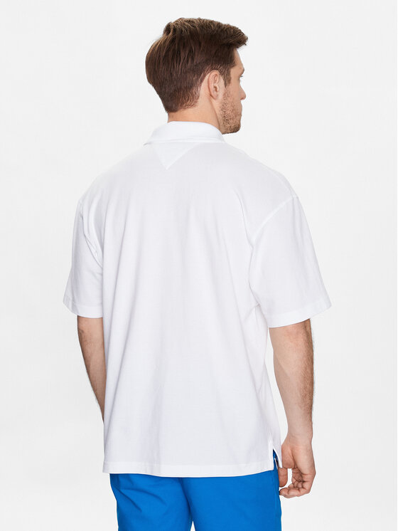 Tommy Hilfiger Tommy Hilfiger Polo Monogram Placket MW0MW30785 Biały Loose Fit