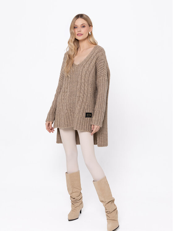 LIDIA KALITA LIDIA KALITA Sweter Luxembourg Beżowy Oversize