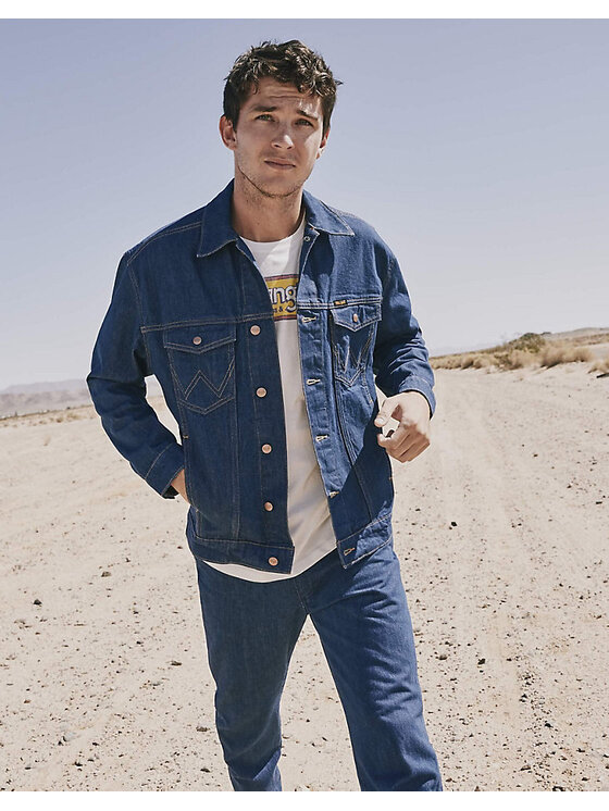 Wrangler Wrangler Kurtka jeansowa ANTI FIT JACKET Niebieski Regular Fit