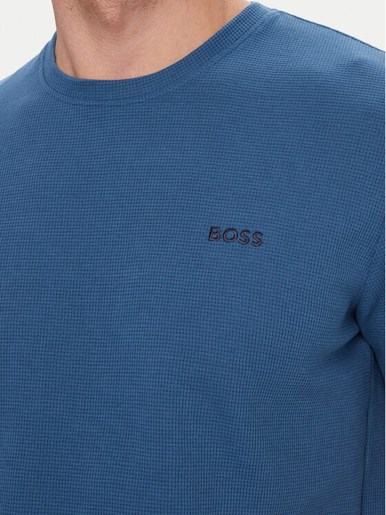 BOSS BOSS T-krekls Waffle 50535892 Zils Regular Fit