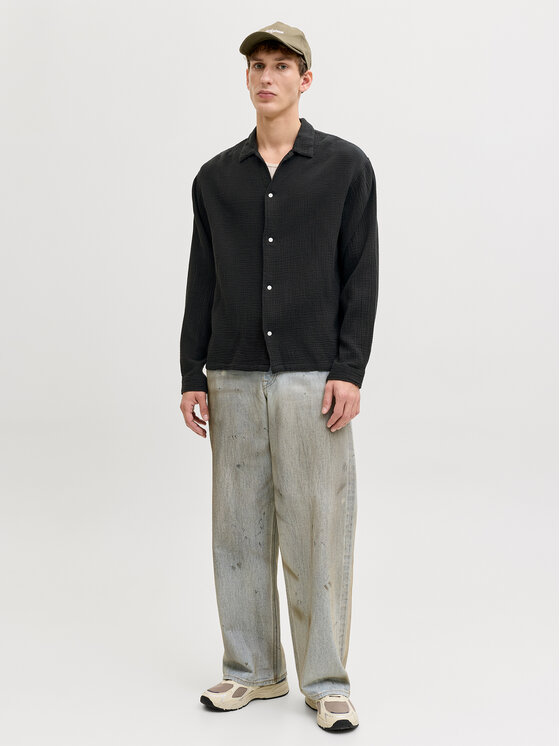 Jack & Jones Jack & Jones Koszula Nantucket 12291804 Czarny Relaxed Fit