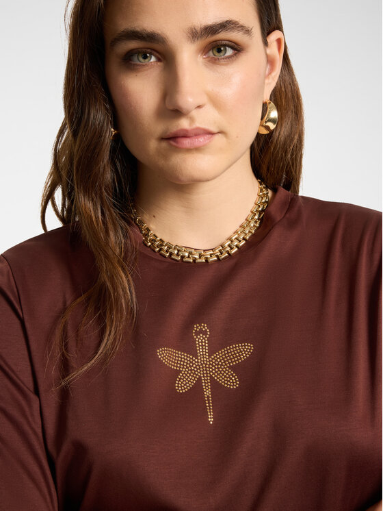 Elena Mirò Elena Mirò T-shirt G053Z000704N022 Marrone Boxy Fit