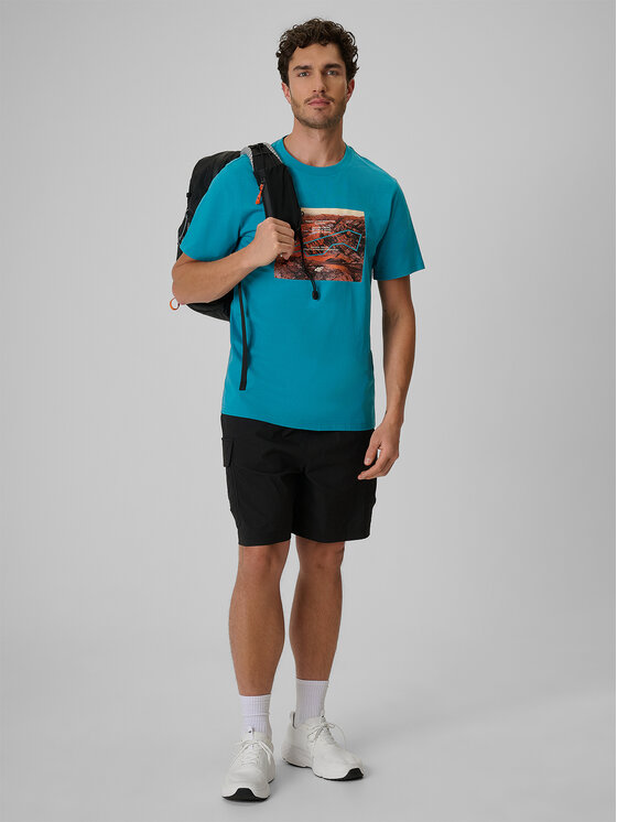 4F 4F T-Shirt LIMITLESS DESERT Turkusowy Regular Fit