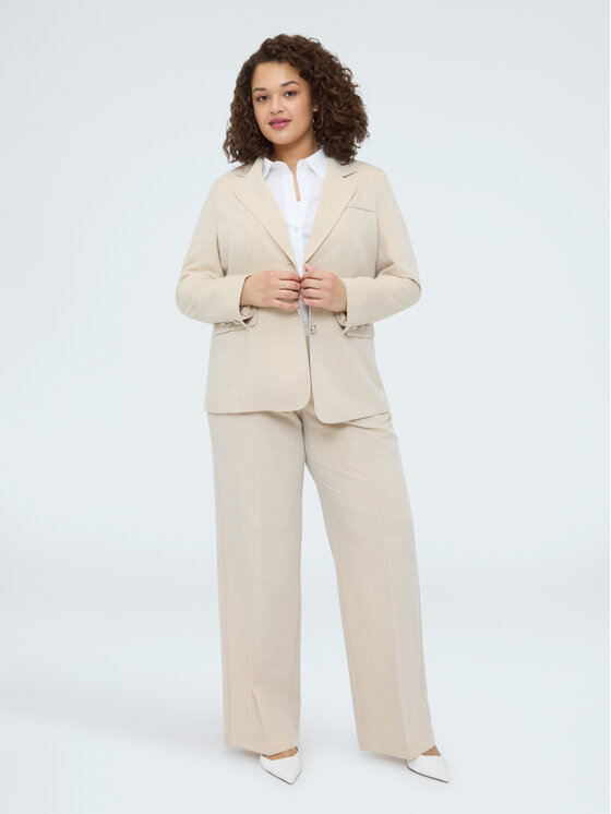 Fiorella Rubino Fiorella Rubino Marynarka Q008T200274N0R2 Kremowy Slim Fit