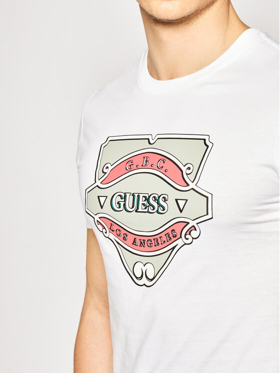 Guess Guess Majica Gbc Emblem Tee M0GI46 K8HM0 Bela Slim Fit