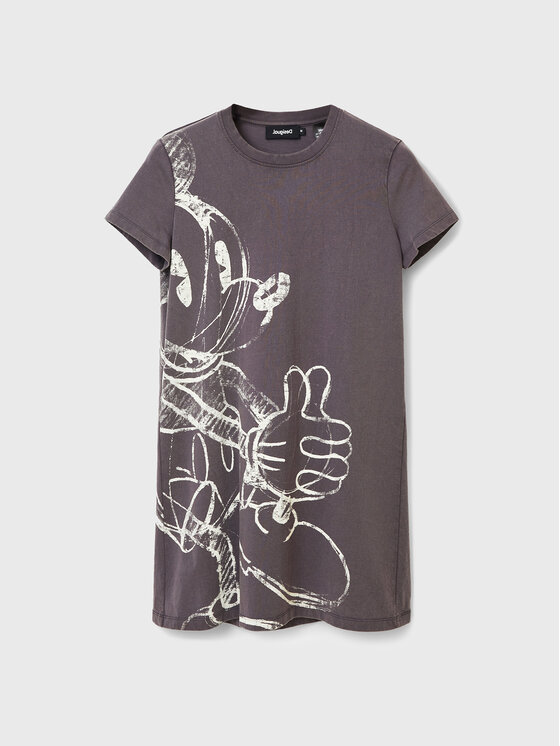 Desigual Desigual Kleid für den Alltag DISNEY Mickey Hug 22WWVK60 Grau Regular Fit