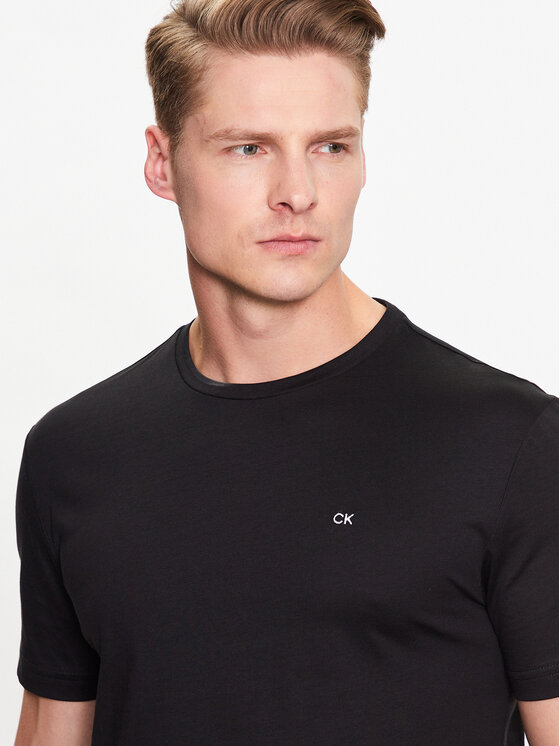 Calvin Klein Calvin Klein Marškinėliai Smooth K10K110589 Juoda Regular Fit