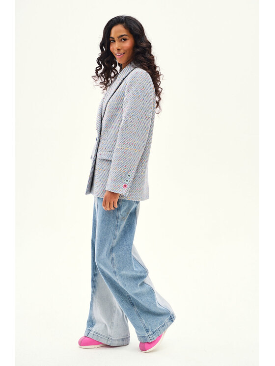 NAOKO NAOKO Marynarka Bubble Sky Szary Regular Fit