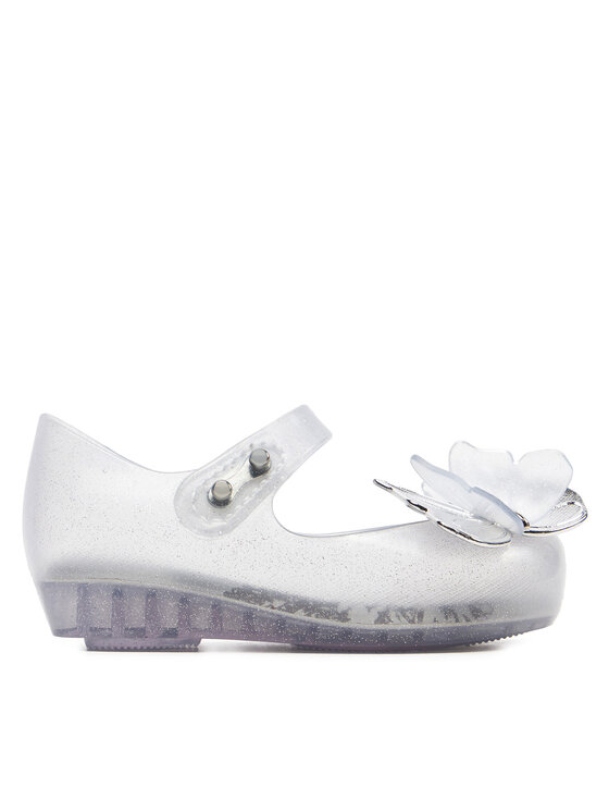 Kinder Ballerinas Melissa, Schuhgröße 24 Silberfarben Mini Melissa Ultragirl Fly III Bb 32849