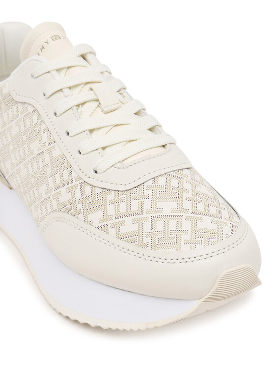 Tommy Hilfiger Tommy Hilfiger Tenisice Chic Monogram Runner FW0FW09051 Écru