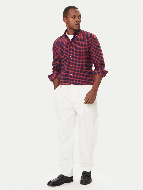 Tommy Hilfiger Tommy Hilfiger Hemd Heritage MW0MW40467 Rot Regular Fit
