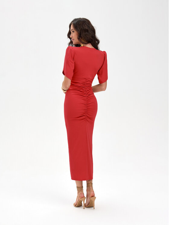 Roco Fashion Roco Fashion Koktejlové šaty Melisandre Červená Slim Fit