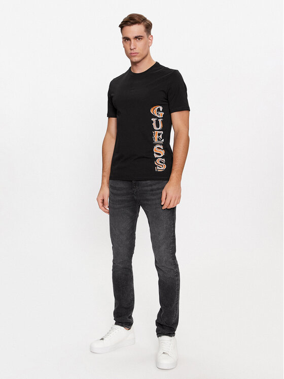 Guess Guess Marškinėliai M4RI30 J1314 Juoda Slim Fit