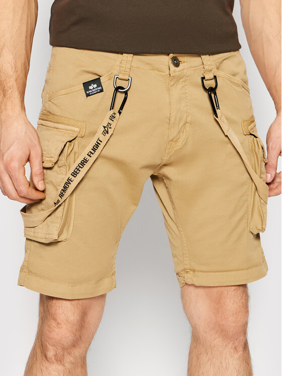 Alpha Industries Alpha Industries Šortky z materiálu Utility 116213 Hnědá Regular Fit