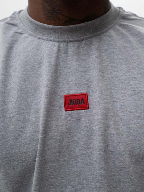 Jigga Wear Jigga Wear Kamizelka BEZRĘKAWNIK Tank Top Męski BAWEŁNIANY Koszulka Bez Rękawów Męska Szara Jigga M Szary Regular Fit