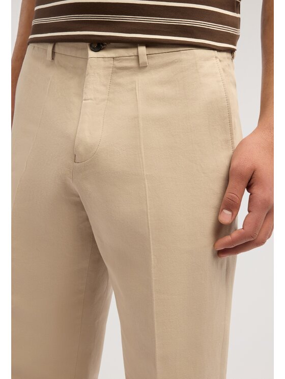 Trussardi Trussardi Spodnie materiałowe P027M000119N012 Kremowy Regular Fit