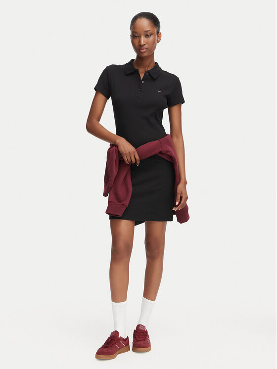 Tommy Jeans Tommy Jeans Rochie de zi DW0DW22852 Negru Slim Fit