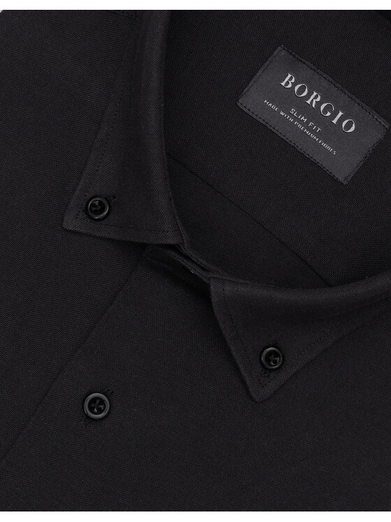 Borgio Borgio Koszula oleggio Czarny Slim Fit