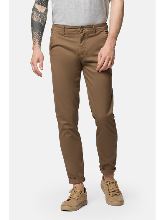 Lancerto Lancerto Chinosy Gareth SP082222000002 Brązowy Slim Fit