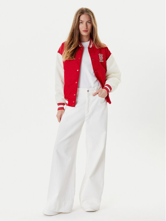 Guess Jeans Guess Jeans Bomber W5YL15 WHAA2 Rosso Regular Fit