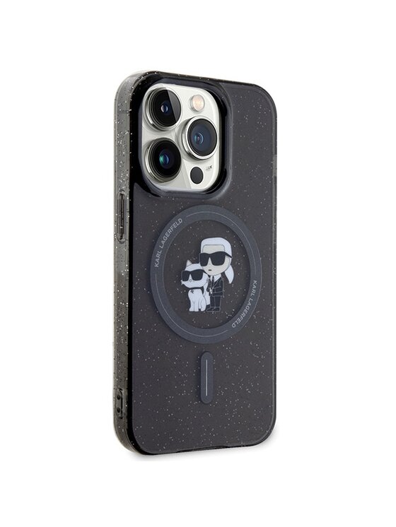 KARL LAGERFELD KARL LAGERFELD Etui na telefon Choupette Glitter MagSafe Czarny