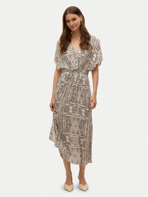 Vero Moda Vero Moda Letní šaty Menny 10303701 Béžová Loose Fit