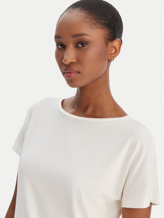 Marella Marella T-shirt Emme by Marella Fervida 2615971021 Krem Regular Fit