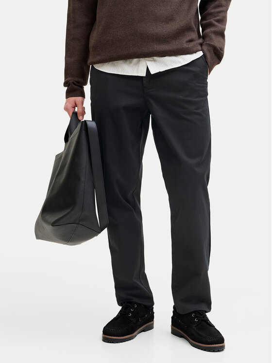 Jack & Jones Pantaloni chino Stollie 12292970 Negru Regular Fit