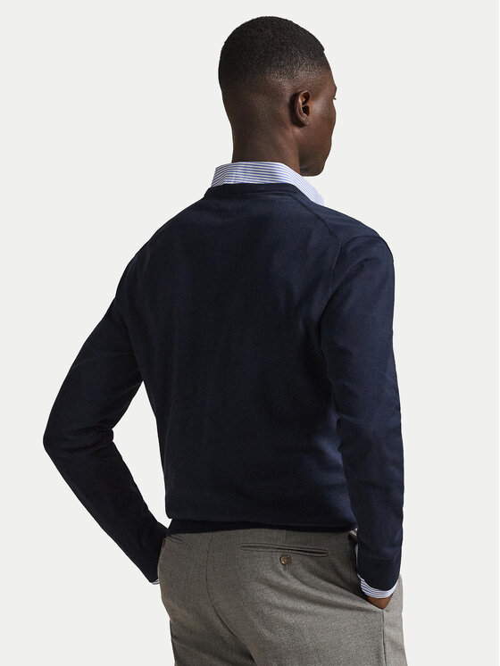 Polo Ralph Lauren Polo Ralph Lauren Пуловер Ls Sf Vn Pp 710670789004 Тъмносин Slim Fit