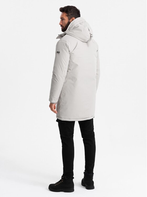 Ombre Ombre Parka OM-JALJ-0166 Biały Regular Fit