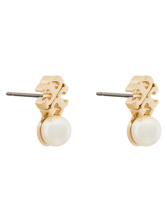 Tory Burch Tory Burch Orecchini LOGO AND PEARL STUD EARRINGS 184421 Oro