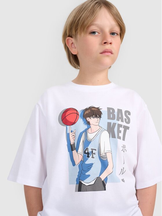 4F 4F T-Shirt 4FJRAW25TTSHM3062-10S Biały Oversize