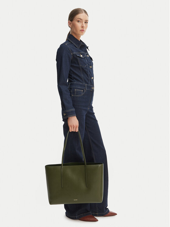 Calvin Klein Geantă Foil Logo Tote W/Pouch LV04F3274G Verde
