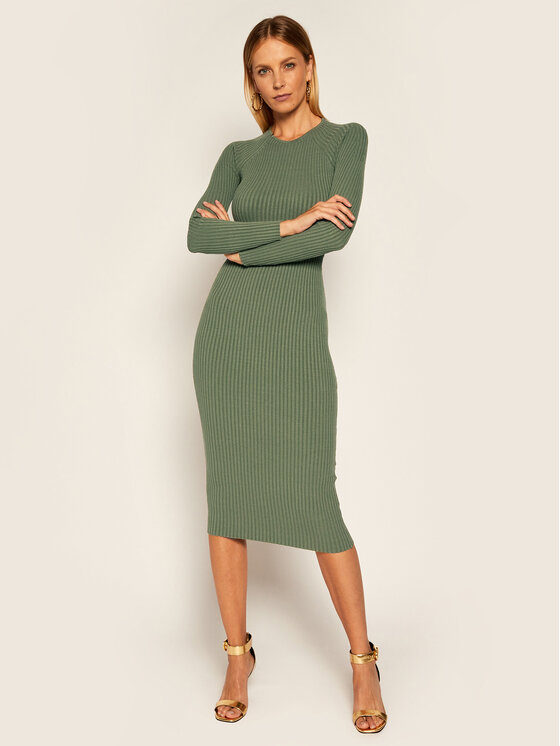 Elisabetta Franchi Elisabetta Franchi Pletena obleka AM-32M-06E2-V369 Zelena Slim Fit