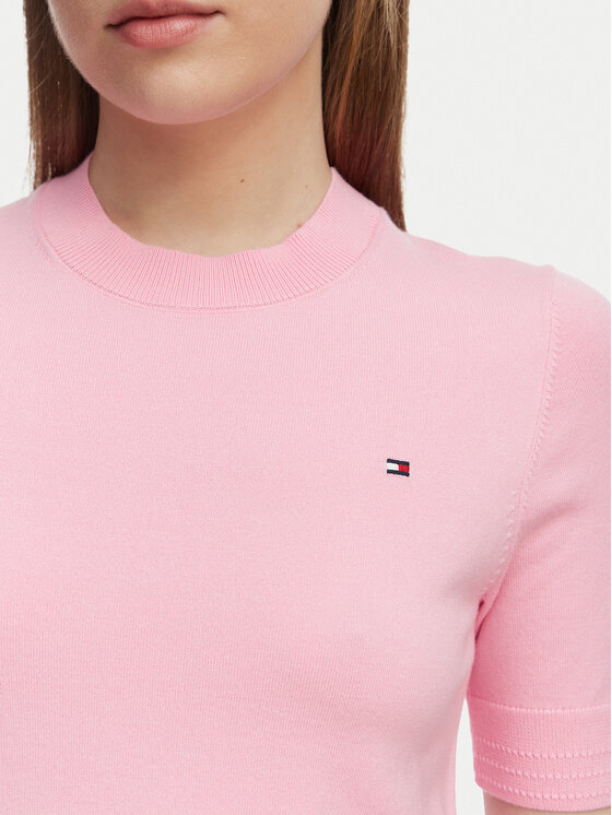 Tommy Hilfiger Tommy Hilfiger Megztinis WW0WW49705 Šviesiai rožinė Slim Fit