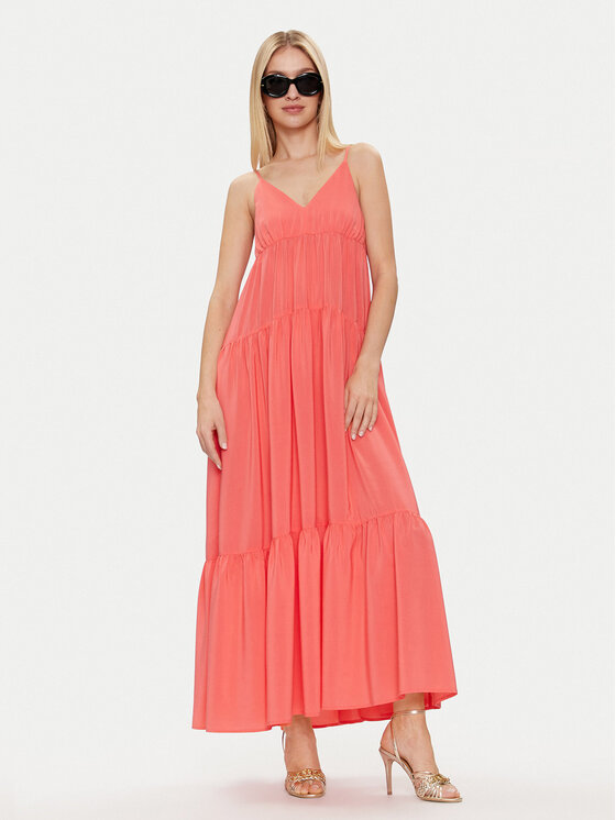 Sisley Sisley Sukienka letnia 43A2LV05P Koralowy Loose Fit