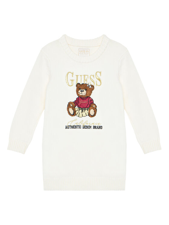 Guess Guess Трикотажна сукня K5BK01 Z3GS0 Écru Regular Fit